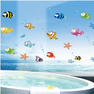 Cute Fish & Little Bubble Wall Stickers 